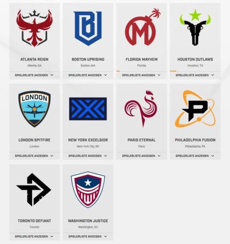 Overwatch League All Stars 2019 Atlantic Division Teams
