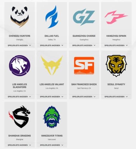 Overwatch League All Stars 2019 Pacific Division Teams