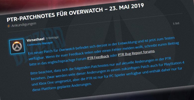Overwatch PTR Patch 1.37 Patchnotes
