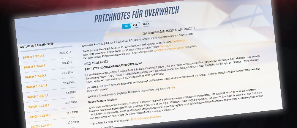 Overwatch Patch 1.37 Patchnotes vom 18. Juni