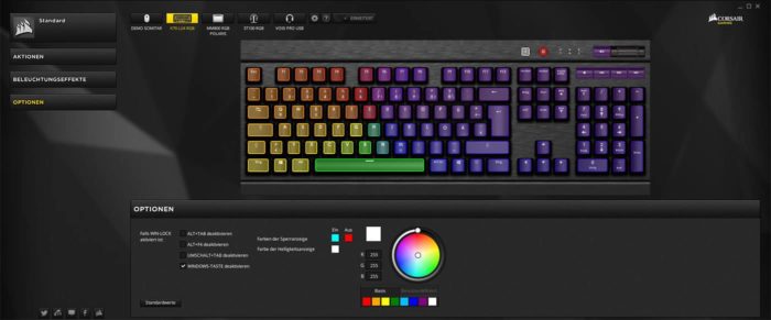 Corsair K70 iCUE Software