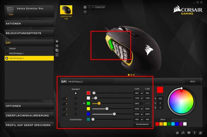 DPI-Profile (iCUE)